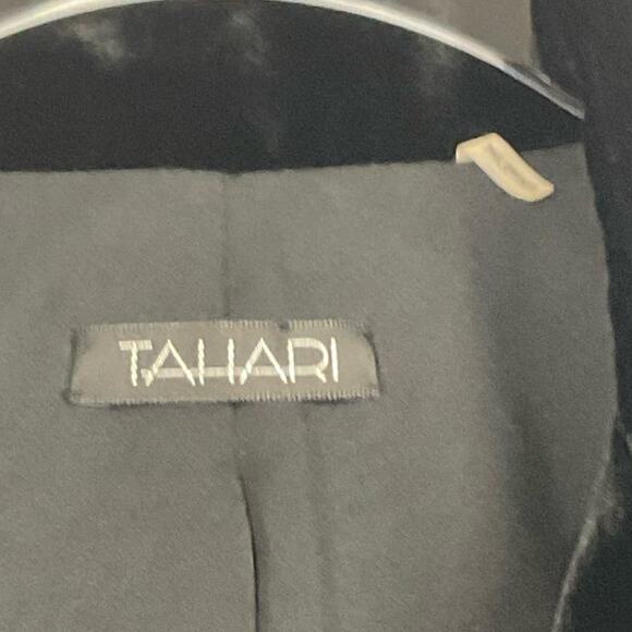 Tahari Black Crushed Silk Velvet Romantic Luxury Fitted Blazer Jacket sz xs - Picture 7 of 10